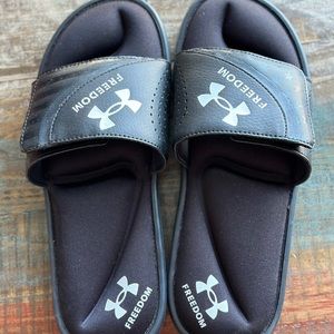 Under Armour Mens Freedom Flag Slide Sandals 9 Black